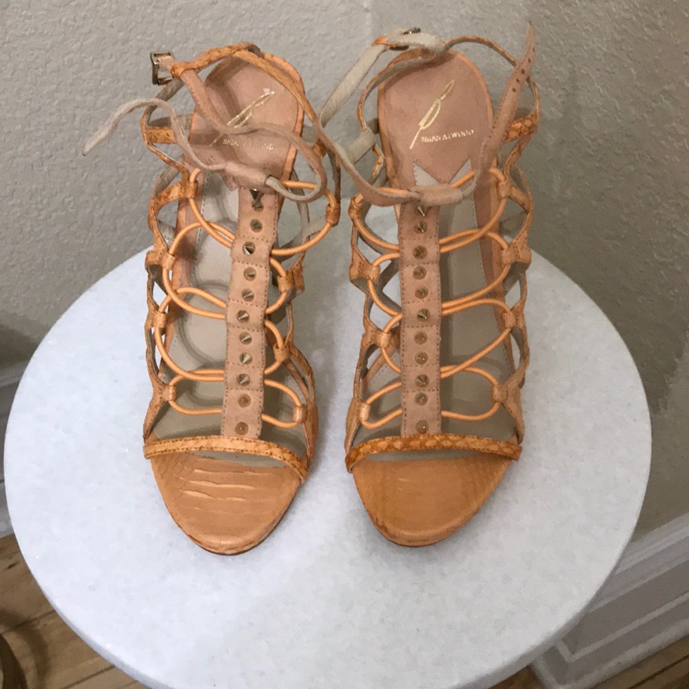 B Brian Atwood Mirante Studded Cage Sandal - Picture 6 of 9